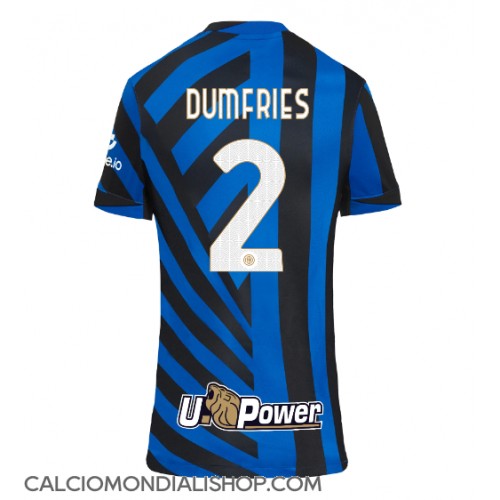 Maglie da calcio Inter Milan Denzel Dumfries #2 Prima Maglia Femminile 2024-25 Manica Corta